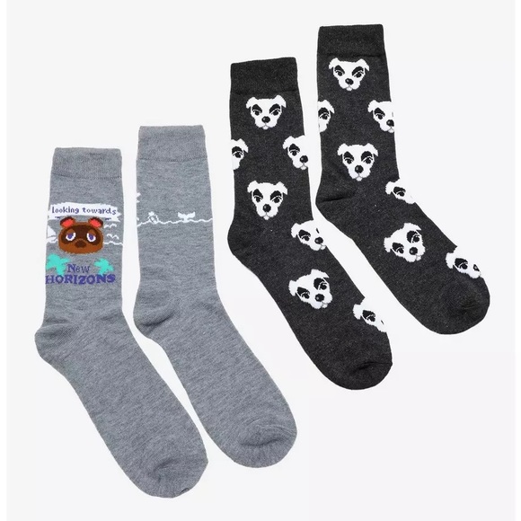 Animal Crossing: New Horizons Crew Socks & Fuzzy Crew Toe Socks Bundle - Picture 6 of 13